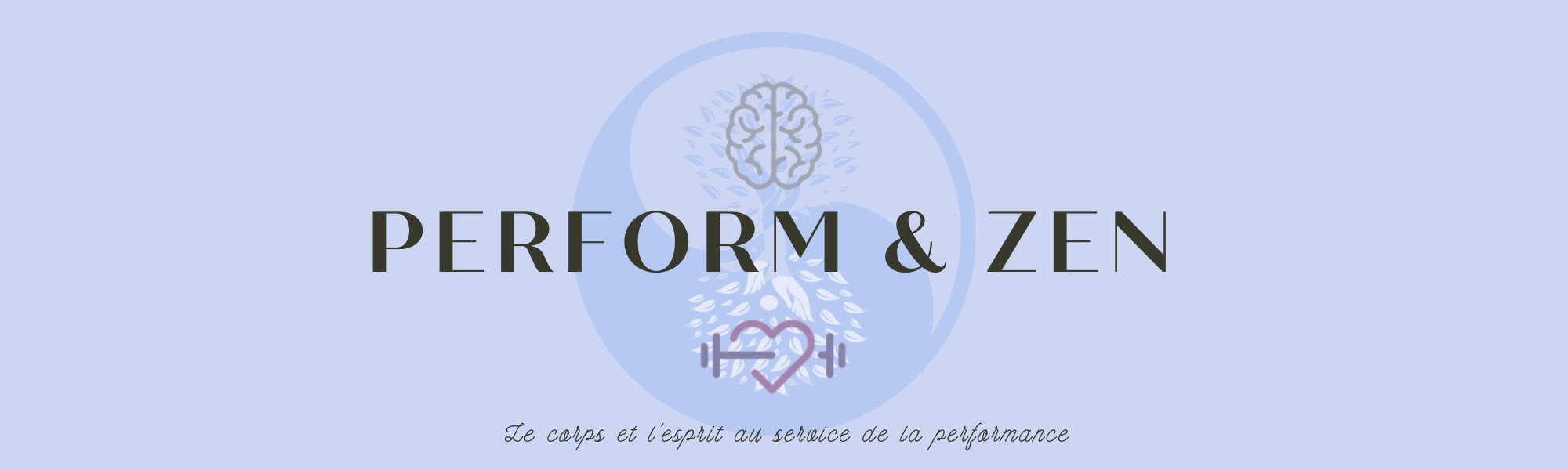 Image type carte de visite de la société Perform and Zen comportant sa devise : sLe corps et l'esprit au service de la performance